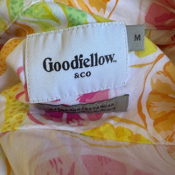 Lemon Citrus Print Button Down Crop Top One Size Boxy Shirt Retro 80s Unique - Picture 4 of 6